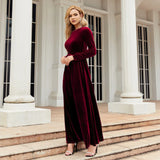 GETADME Spring 2025 Elegant Red Long Dress Velvet Solid Color Premium  Formal Evening Vestidos Festa Luxo Rojo Maxi Dresses For Women