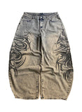 GETADME American Y2K New Grey Printing Baggy Jeans Men Women High Street Vintage Hip Hop Harajuku Casual Joker Couple Wide-leg Pants