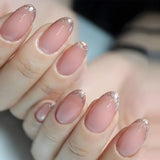 GETADME 인스 심플 핑크색 가짜 손톱 착용 가능 인조 손톱 팁 달콤한 둥근 머리 프레스온 손톱 여자 여자 매니큐어 세트 24개