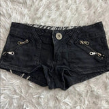 GETADME Hip hop fashion street clothing graphic printing style women black shorts ins y2k goth slim denim shorts