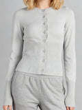 GETADME Pink Twist Cotton Long Sleeve Knitted Cardigan Women Simple Button Casual Preppy Style Jumper Sweet Cute Simple Sweater Top New