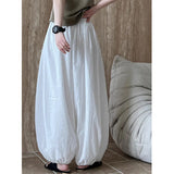 GETADME Oversized Bloomers 2025 New Summer Designer Elegant Fashion Women Lantern Pants Casual Loose Breathable Cotton Wide Leg Pants