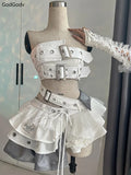Getadme  Preppy Style Vintage Red Denim Bustier Tops + Sweet Spicy Pure Design Mini Cake Skirt Women 2 Piece Sets Summer 2025 Korea Style