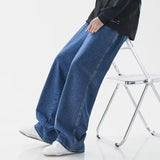 GETADME Spring Autumn Men Baggy Jeans Oversize Straight Loose Casual Denim Trousers Solid Color Streetwear Fashion Y2k Wide Leg Pants