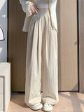 GETADME Spring Summer Women Loose Wide Leg Pants Casual Elastic Waist Stright Long Wide leg Pants Female Casual Female Pants Trousers