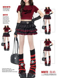 GETADME 여름 여성 다크 아카데미아 일본 Y2K 스트리트웨어 2000년대 E-걸 미니 로리타 스커트 갸루 코켓 가와이이 케이팝 그런지 사이버 펑크