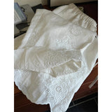 GETADME 우아한 리넨 화이트 와이드 레그 팬츠 여성 패션 자수 배기 풀 렝스 팬츠 여름 한국 캐주얼 스트레이트 팬츠 신상품 