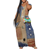 GETADME Women's Casual Maxi Dresses Summer Suspender Beach Dress Sundress with Pockets