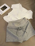GETADME Casual Sleepwear Women Pajama Sets  Korean Piiama Summer Shorts Sets 2 Pieces Short Sleeve Night Wears Solid Home Suit 2025 New