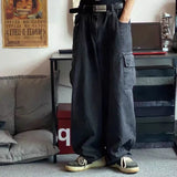 GETADME Baggy Jeans Men's Oversize Cargo Korean Black Wide Pants Streetwear Hip Hop Harajuku Male Fashion Straight Denim Pants