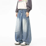 GETADME Men's Loose Casual Jeans Street Style Distressed Washed Straight Leg Pants Retro Vintage Luxury Jean Men Wide Jeans Four Seasons