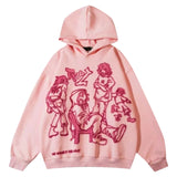 Getadme 2024 Y2K Streetwear Pink Hoodie Sweatshirt Funny Cartoon Graphic Hoodie Autumn Harajuku Anime Hooded Pullover Hip Hop Hipster