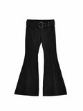 GETADME Women's Black Jeans Flare Pants Y2k Retro Emo 2000s Streetwear Fashion Trousers Harajuku Wide Yoga Pants 90s Aesthetic Clothes