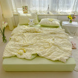 GETADME Thin Cool Breathable Summer Blanket Skin-friendly Lightweight Quilt Well-vetilated Single Double Seersucker Comforter Duvet Set
