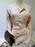 GETADME Pink Twist Cotton Long Sleeve Knitted Cardigan Women Simple Button Casual Preppy Style Jumper Sweet Cute Simple Sweater Top New