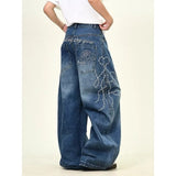 GETADME Men's Baggy Jeans Unisex Y2K Trendy Casual Wide Leg Denim Pants High Street Oversize Trousers American Style Streetwear Fashion