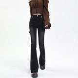 Getadme-Flared Jeans Woman Vintage High Waist Women Slim Stretch Denim Tight Pant Korean Street Style Casual Trousers Plus Length
