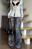 GETADME Jeans Women Y2k Pants Vintage Low Rise Bootcut Distressed Denim Trousers  Women  Design  Autumn Winter Fashion