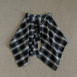 GETADME Women's Removable Plaid Half Skirt for Women Girls American Retro Checkered Fart Curtain Versatile Korean Layering Short Skirt