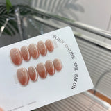 GETADME 10Pcs Nude Color Handmade Press on Nails Full Cover Gradual Change Crystal Clear French Almond False Nails Manicure Nail Tips