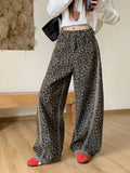 GETADME 2025 Cyber Y2K Streetwear Leopard Wide Leg Baggy Jeans Pants For Women Clothes Striped Straight Underwear Hip Hop Lady Trousers