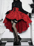 GETADME 2025 New Retro Gothic High Waist Swallowtail Skirt Women's Steampunk Vintage Lace Up Asymmetrical High Low Skirts Outfits Party