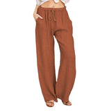 GETADME Women's simple soild-color drawstring casual pants,They are loose,trendy,straight-tube style,lazy and comfortable.