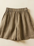 Women Casual Short Pants New Arrival Vintage Style Solid Color Loose Comfortable Female Cotton Linen Shorts B2438