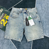 GETADME Heavyweight American retro denim shorts for men's summer 2025 new straight casual capre pants