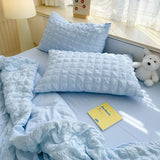 GETADME Thin Cool Breathable Summer Blanket Skin-friendly Lightweight Quilt Well-vetilated Single Double Seersucker Comforter Duvet Set