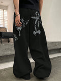 GETADME Men's Key Print Straight-Leg Sweatpants Loose Fit Four-Season Unisex Streetwear Casual Pants mens pants sweatpants