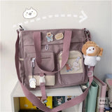 GETADME Nylon Waterproof Canvas Women Handbags Shoulder Bag Japanese Ladies Messenger Bag Student School Crossbody Bags for Girl Satchel