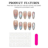 GETADME Handmade Press on Nails Blue Aurora Mermaid Fake Nail Patches Wearable Detachable French Pearl Almond False Nail Tips 10pcs