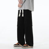 GETADME 2026 New Men Baggy Cargo Jeans Fashion Streetwear Vintage Wide Leg Pants American Streetwear Y2K Big Pocket Youth Overalls