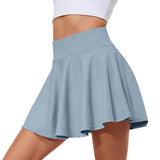 GETADME Women's Solid Color High Waisted Tennis Pleated Skirts Inner Pocket Quick Drying Sports Short Running Fitness Skirt