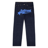 GETADME Y2k Men Retro Harajuku Clothing 2026 New Baggy Casual Wide Leg Jeans Hip Hop Print Jeans Trend Fashion Black High waist Jean