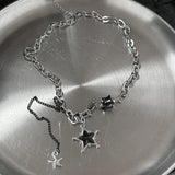 GETADME Punk Stainless Steel Star Geometry Pendant Necklace for Men Hip Hop Elements Jewelry