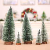 GETADME Mini Christmas Tree Decor with Snow Covered Pine DIY Ornaments Winter Snow Ornaments Trees for Xmas Party Home Party bar