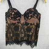 GETADME Floral Lace Lady Bustier Elegant Shaping Sexy Lace Women Corset Girls Slim Evening Wear Crops Lady Short Sweet Body Shaper Top