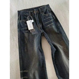 GETADME Classic Retro Flare Denim Men's Jeans Bootcut Stretch Cotton Men's Pants Vintage Style Unique Nostalgic Comfort Casual Slim