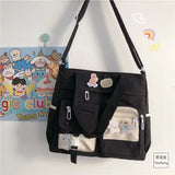 GETADME Nylon Waterproof Canvas Women Handbags Shoulder Bag Japanese Ladies Messenger Bag Student School Crossbody Bags for Girl Satchel