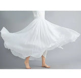 Robe longue en coton et lin Mori Girl, 28 couleurs, taille élastique, coupe trapèze, style ethnique, couleur unie, pour femme.