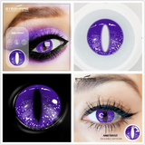 GETADME Eyeshare lentes de contato coloridas para olhos, 2 peças, anime, cosplay, lentes coloridas, azul, roxo, dia das bruxas, lentes de contato, maquiagem de beleza