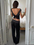 GETADME Blifanbo Fashion Polka Dot Long Pants Women Casual Patchwork Suit Pants Female High Waist Print Loose Trouser Elegant Y2k 2025
