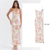 GETADME Suninheart 스파게티 스트랩 레이스 프린트 미디 드레스 여성용 로브 스트랩리스 백리스 하이웨이스트 바디콘 클럽 파티 롱 드레스