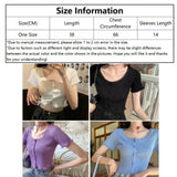 GETADME Korean Style Summer Spring Lace T-shirt Button Stylish Crop Top Slim Fit Knitted Cardigans
