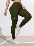 GETADME 1/3 PCS Washed Print Work Pocket Women Leggings Elastic Butt Lifting Fitness Tights 2025 New Athletic Pants Fashion Streetwear