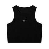 GETADME 2025 Summer AL Luxury Brand Logo Women's Yoga Vest High Quality Silicone Print Daily Travel Exercise Fashion Comfort Breathable