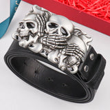 Getadme-Western Cowboy PU Leather Belt - Men Waist Strap Bull Decoration Floral Engraved for Jeans