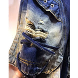 GETADME 2025 Ropa Y2K Grunge Vintage Blue Baggy Women's Stacked Ripped Jeans Pants For Woman Clothing New Rock Wide Leg Denim Trousers